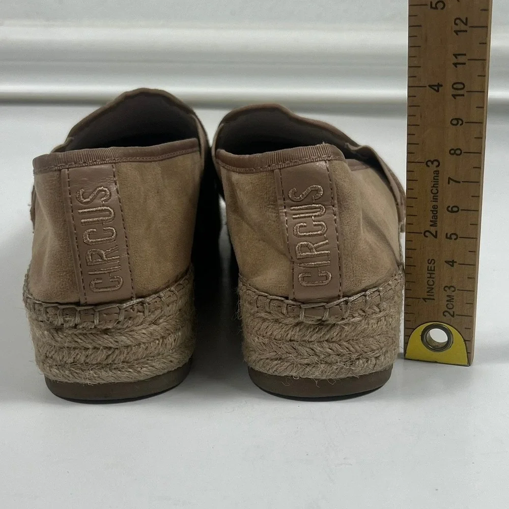 Circus by Sam Edelman Womens 7 Tan Suede Platform Espadrilles Coastal Comfort